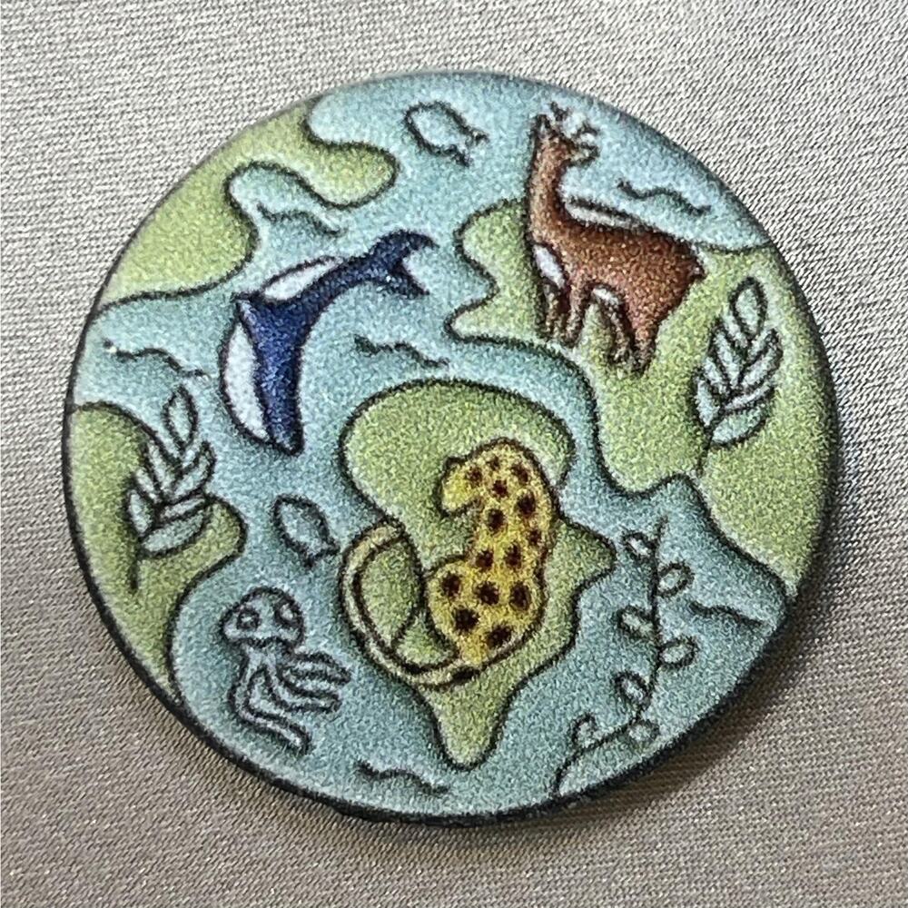 NWOT Sea Life Animals Ocean Whimsical 2D Acrylic Flat Brooch Lapel Pin Map World